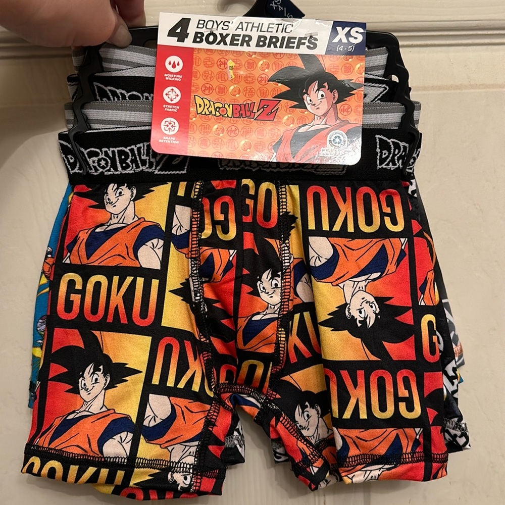DRAGONBALL Z Boys Size 4-5 xs athletic boxer briefs NWT 4 pairs